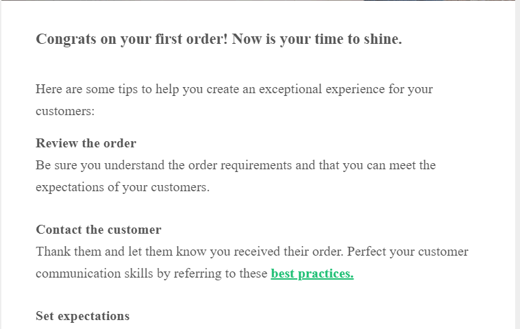 First Sale on Fiverr with Fiverr congratulation mail
