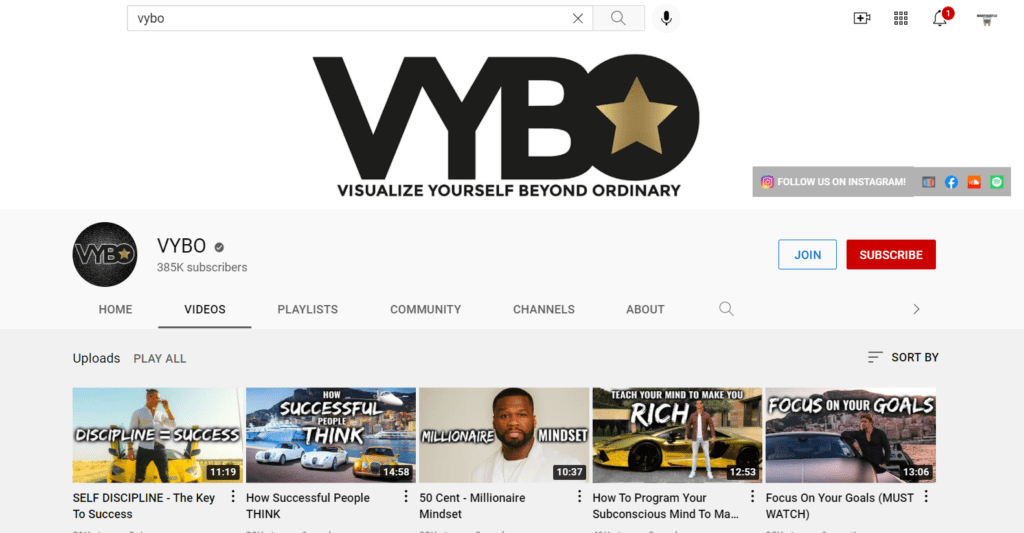VYBO faceless youtube channel