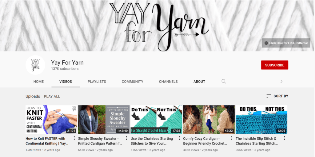 Yay for Yarn Faceless Youtube Channel