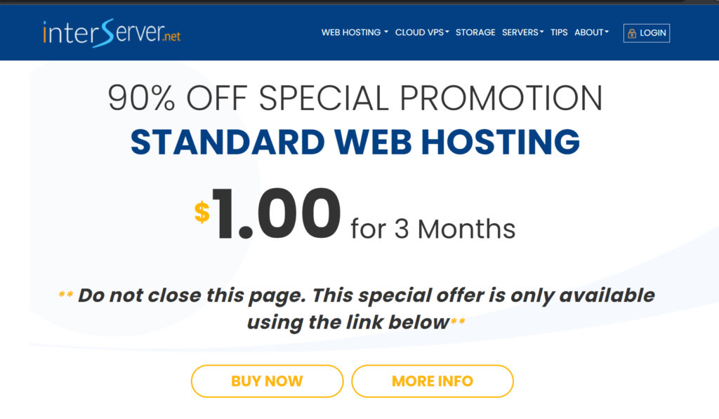 Interserver cheapest web hosting